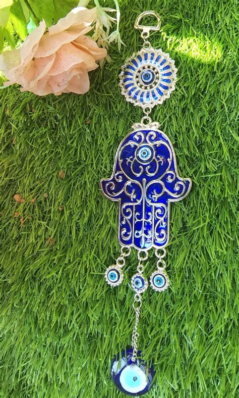 Buy SHIVAE Essentiel Glass Evil Eye Hamsa Hand Home Decor Vastu Feng ...