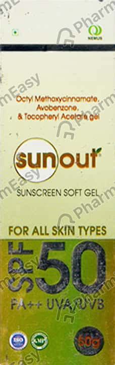 Buy SUNOUT SPF 50 TUBE OF 50GM SUNSCREEN GEL Online & Get Upto 60% OFF ...