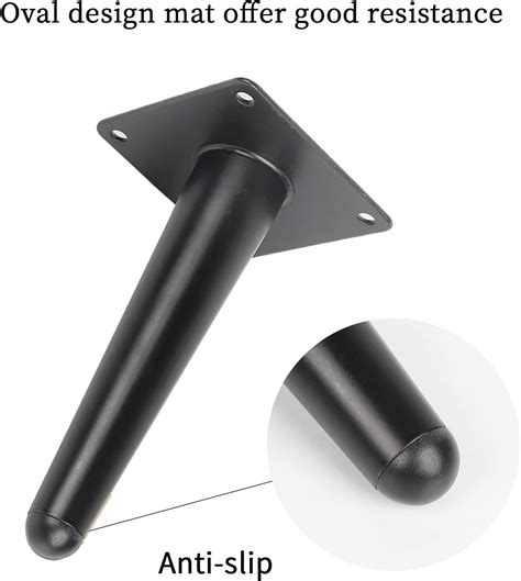 Buy Black Furniture Legs Cabinet Metal feet，Round Tall Sleek Tapered ...