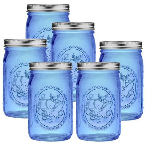 Blue Wide Mouth Jars