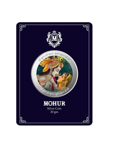 MOHUR Color Radhe Krishna Silver Coin Of 20 Gram in 999 Purity / Fineness