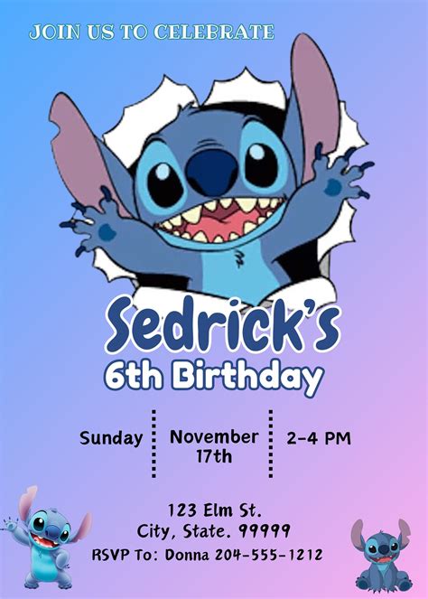 Lilo And Stitch Birthday Card Template Lilo And Stitch Birthday