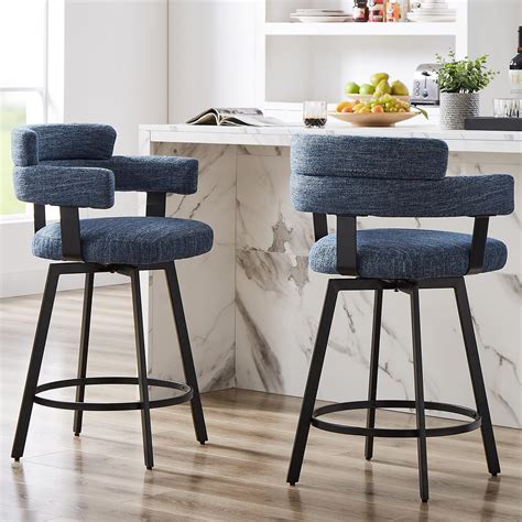 FERFALDER Counter Height Bar Stools with Full Back-Swivel Bar Chairs ...