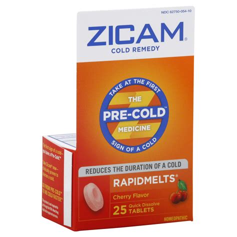 Zicam Cold Remedy, Cherry Flavor, Rapid Melts Quick Dissolve Tablets, 25 tablets