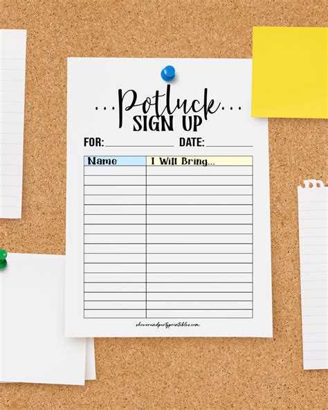 Potluck Sign Up Sheet Free Printable - prntbl.concejomunicipaldechinu ...