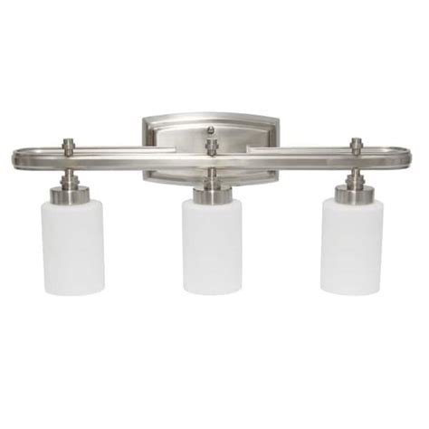 Lalia Home 25 in. Brushed Nickel 3-Light Metal and Translucent Glass ...