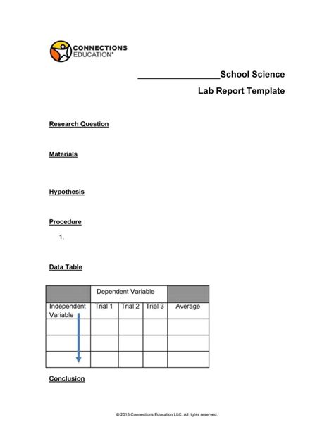 Image result for Lab Report Format Template