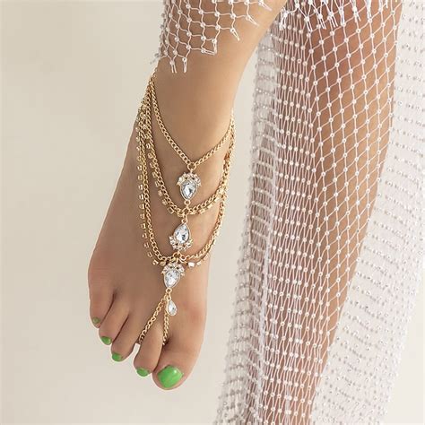 Body Chain Foot Chain Leg Chain Elegant & Luxurious Sparkle Sexy Alloy ...