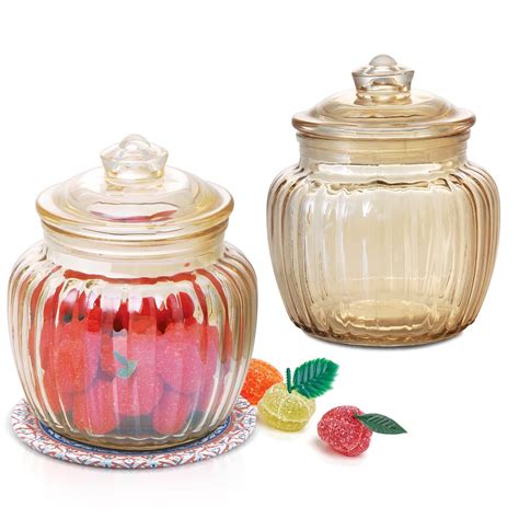 Buy Treo By Milton Golden Pot Jar With Glass Lid, 2 Piece, 670 ml ...