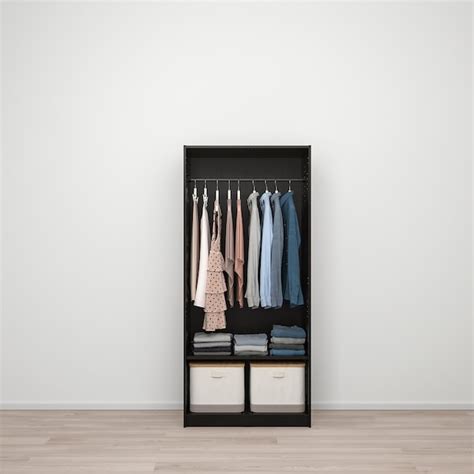 RAKKESTAD Wardrobe with 2 doors, black-brown, 79x176 cm - IKEA