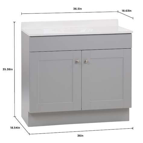 Project Source 36-in Gray Single Sink Bathroom Vanity with White ...