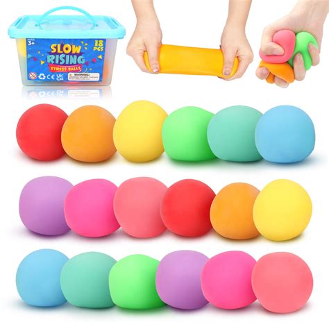 Amazon.com: Squishy Stress Balls Fidget Toys: 18 Pack Mini Stress Balls ...