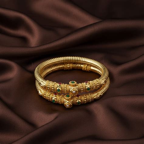 Beautiful Screw Bangles In Nakshi - BG00149 – Spurthi Jewels