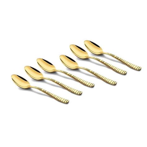 Buy FnS Boston 6 PCS Stainless Steel Gold Dessert Spoon