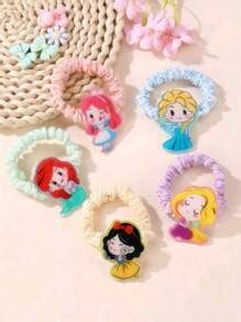Disney 1/5 Peças Scrunchies Coloridos de Princesa Sereia, Princesa de ...