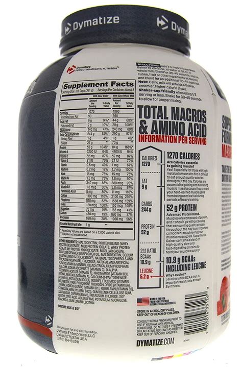 Dymatize Super Mass Gainer 6lb Strawberry - India's Leading Genuine ...