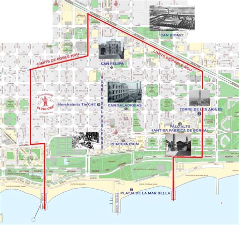 Poblenou barcelona map - Map of poblenou barcelona (Catalonia Spain)