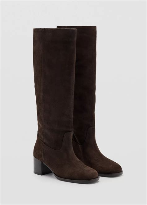 Heel suede boots - Women | MANGO Pakistan