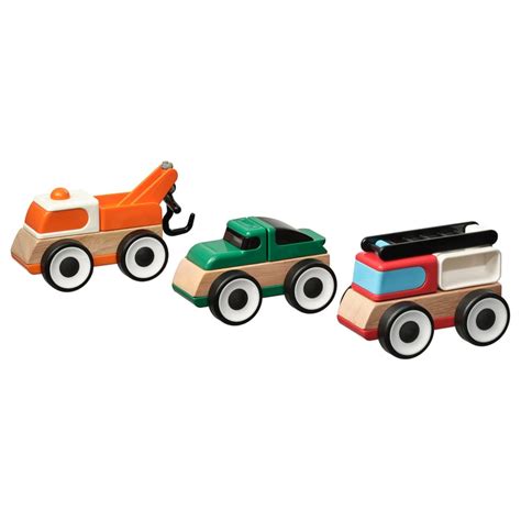 LILLABO 3-piece vehicle set, fire truck sports car/tow truck ...