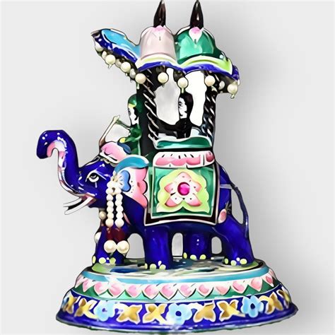 Shop – Banaras Gulabi Meenakari Craft Elephant With A Man - GI Heritage ...