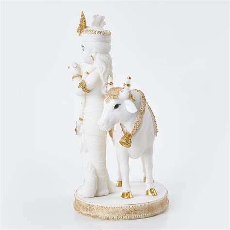Buy Dhayana Polyresin Krishna with Cow Figurine from Home Centre at ...