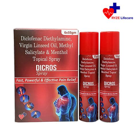 DICROS Spray - Diclofenac Diethylamine, Virgin Linseed Oil , Methyl ...