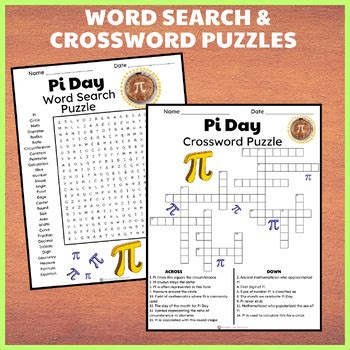 Pi Day Activities|Word Search & Crossword Puzzles|Vocabulary Passage ...