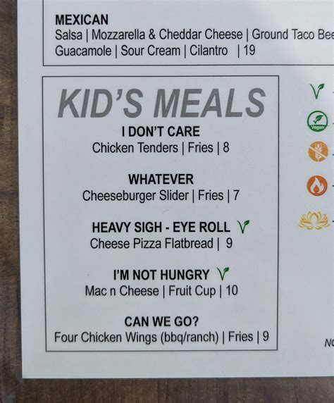 Funny Menu Names