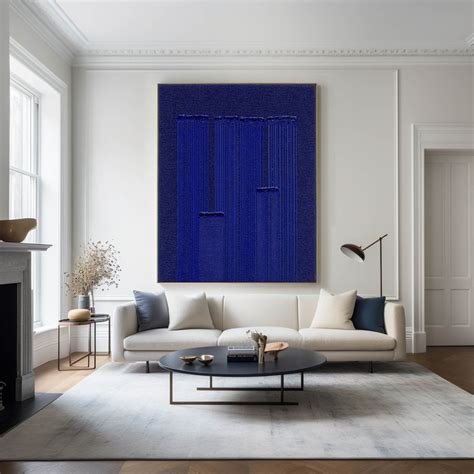Large Klein Blue Painting Modern Minimalist Painting Klein Blue 3D ...