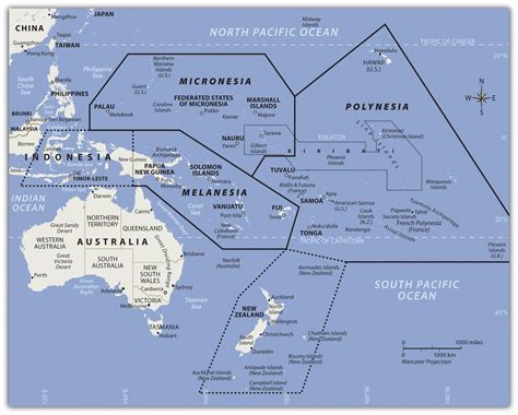 Pacific Islands World Map
