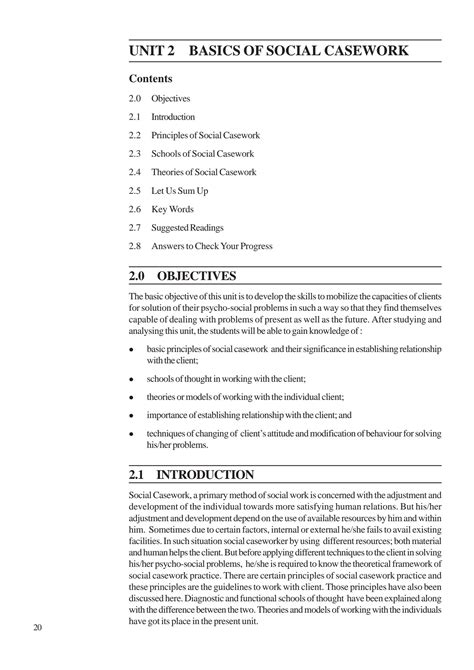 SOLUTION: Unit 2 basics of social casework - Studypool