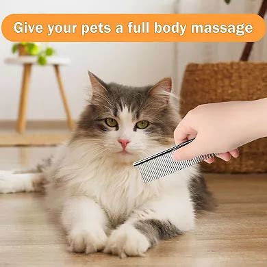 1 Pack Dog Grooming Comb Metal Dog Comb With Rounded Teeth Prevents ...