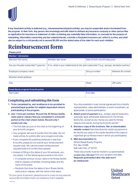 Fillable Online Oxford Sweat Equity Member Claim Form NY Fax Email ...