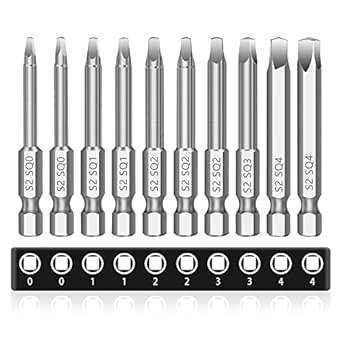 MulWark Robertson Square Allen Wrench Drill Bits Set 10PC Screwdriver ...
