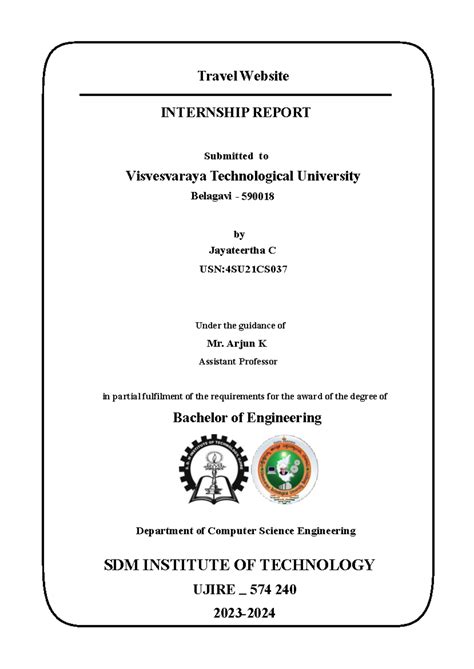 Internship report - Travel Website INTERNSHIP REPORT Submitted to ...