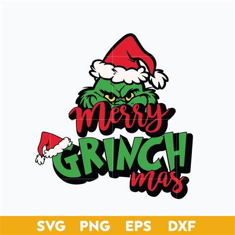 Merry Grinchmas SVG, Grinch Santa Hat SVG, Christmas SVG PNG | Inspire ...