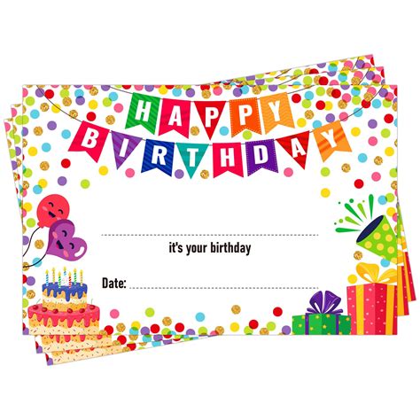 Facraft 36pcs Confetti Birthday Certificates For Kids Classrom Birthday ...