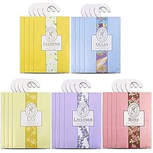 20 Pack Closet Air Freshener, Flower Scented Sachets Bags for Drawer ...