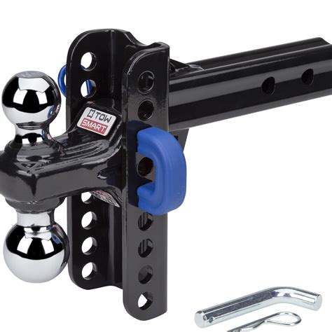 TowSmart Steel Adjustable Trailer Hitch, Dual Ball, X-Mount, Class V, 5 ...