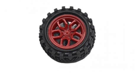 31x2mm Plastic Wheel Toy Car DIY Accessories - Red