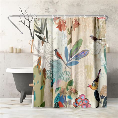 Amazon.com: Americanflat 71x74 Floral Shower Curtain - Water-Resistant ...
