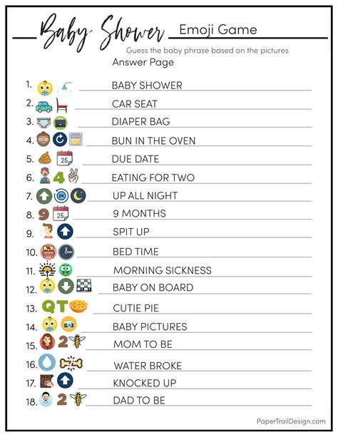 Free printable baby shower nursery rhymes emoji quiz – Artofit
