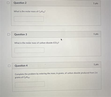 Solved Question 2What is the molar mass of C4H10 ?Question | Chegg.com