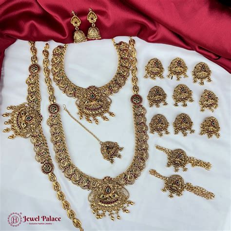 Latest Gold Plated Elegant South Indian Temple Design Bridal Jewellery ...