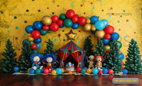 Bunch of Balloons And a Golden Star Printed Backdrop