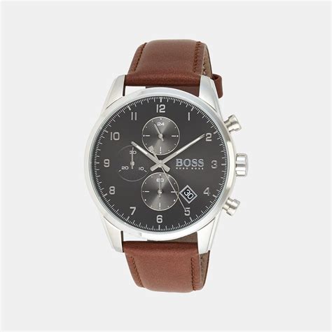 Boss Skymaster Men Quartz Grey Dial Analog Leather Watch 1513787 – Just ...