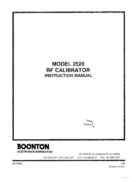 Fillable Online BOONTON - of /Manuals Fax Email Print - pdfFiller