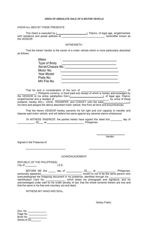 Deed Of Sale Vs Deed Of Absolute Sale Philippines - Templates Sample ...