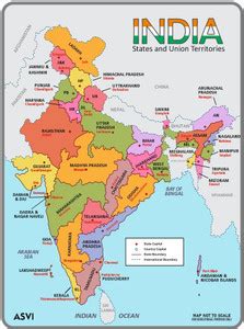 Asvi India Map Wooden Puzzle with States and Union Territories - India ...