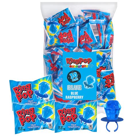 Ring Pop Halloween Blue Raspberry Party Pack - 30 Count Individually ...